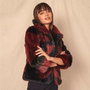 ALLEN SCHWARTZ MEL FAUX FUR JACKET SZ XS